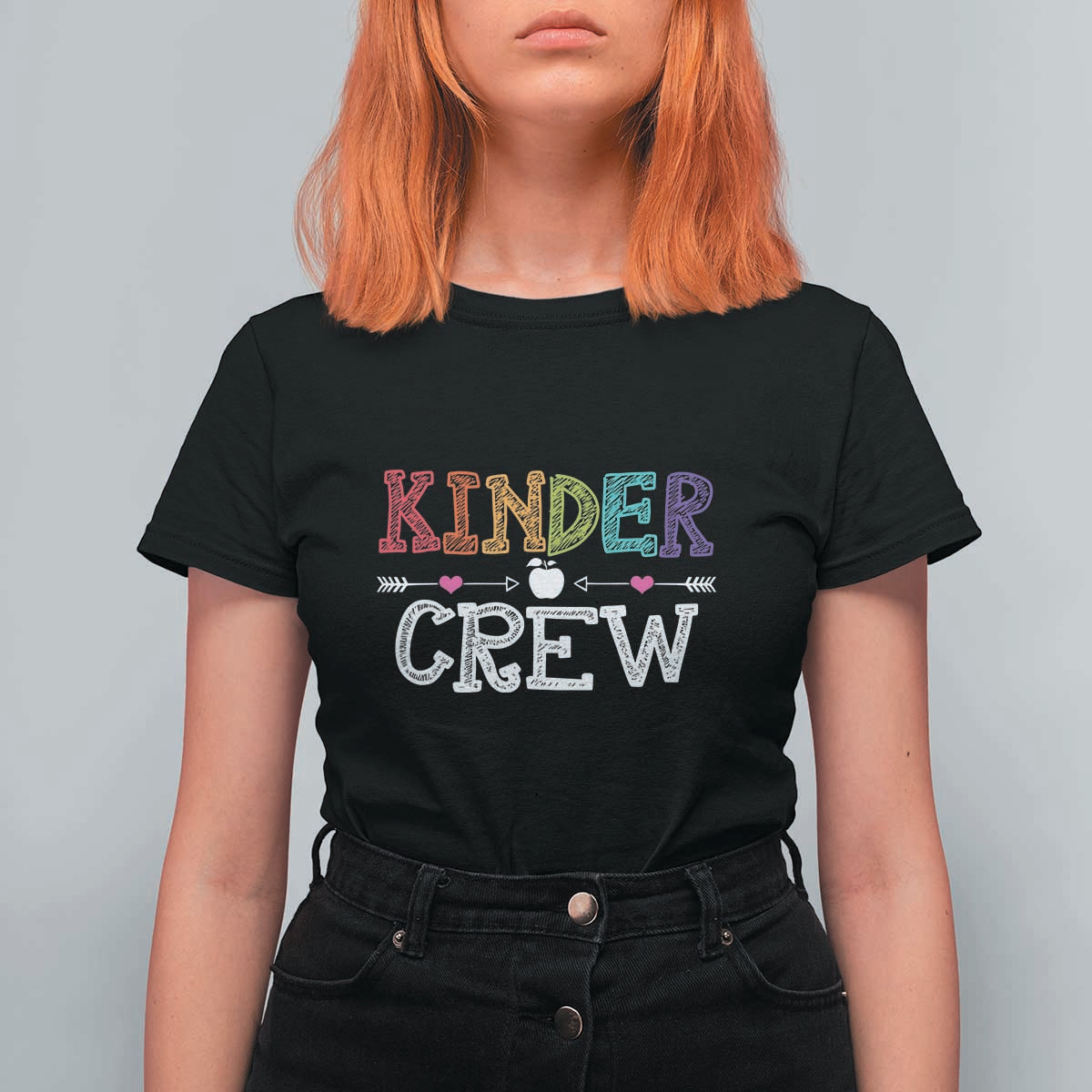 Kinder Crew T Shirt For Women 1st Day of School, Funny Kindergarten Teacher