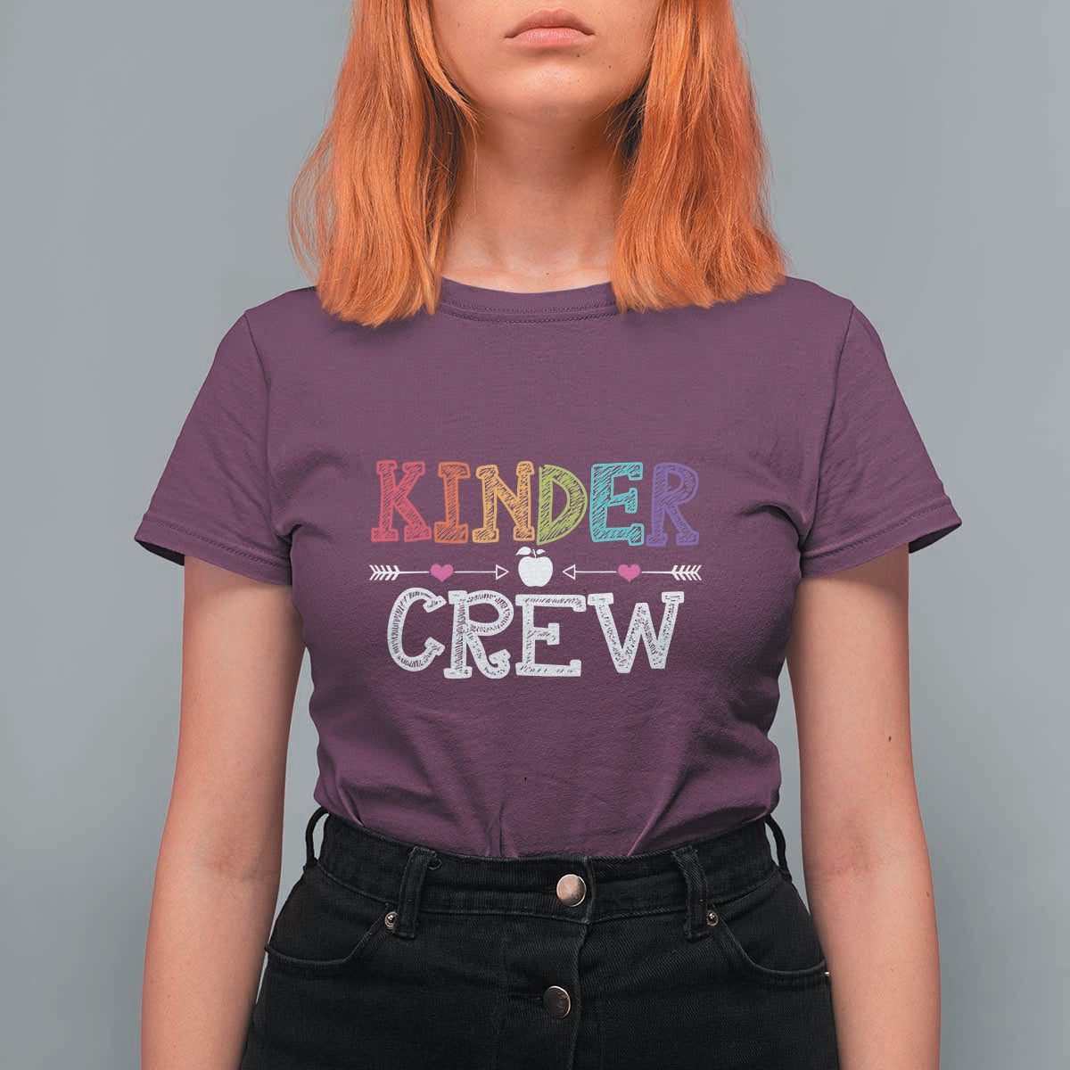 Kinder Crew T Shirt For Women 1st Day of School, Funny Kindergarten Teacher