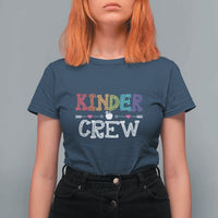 Kinder Crew T Shirt For Women 1st Day of School, Funny Kindergarten Teacher