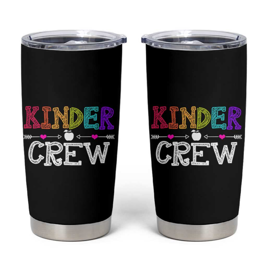 Kinder Crew Funny Kindergarten Tumbler Cup Teacher and Student Back to School