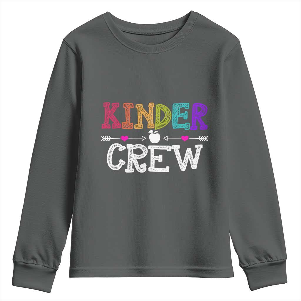Kinder Crew Funny Kindergarten Youth Sweatshirt Teacher and Student Back to School
