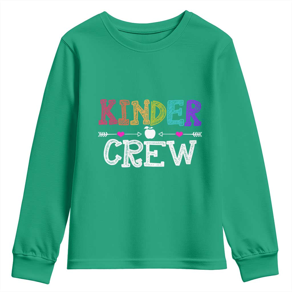 Kinder Crew Funny Kindergarten Youth Sweatshirt Teacher and Student Back to School