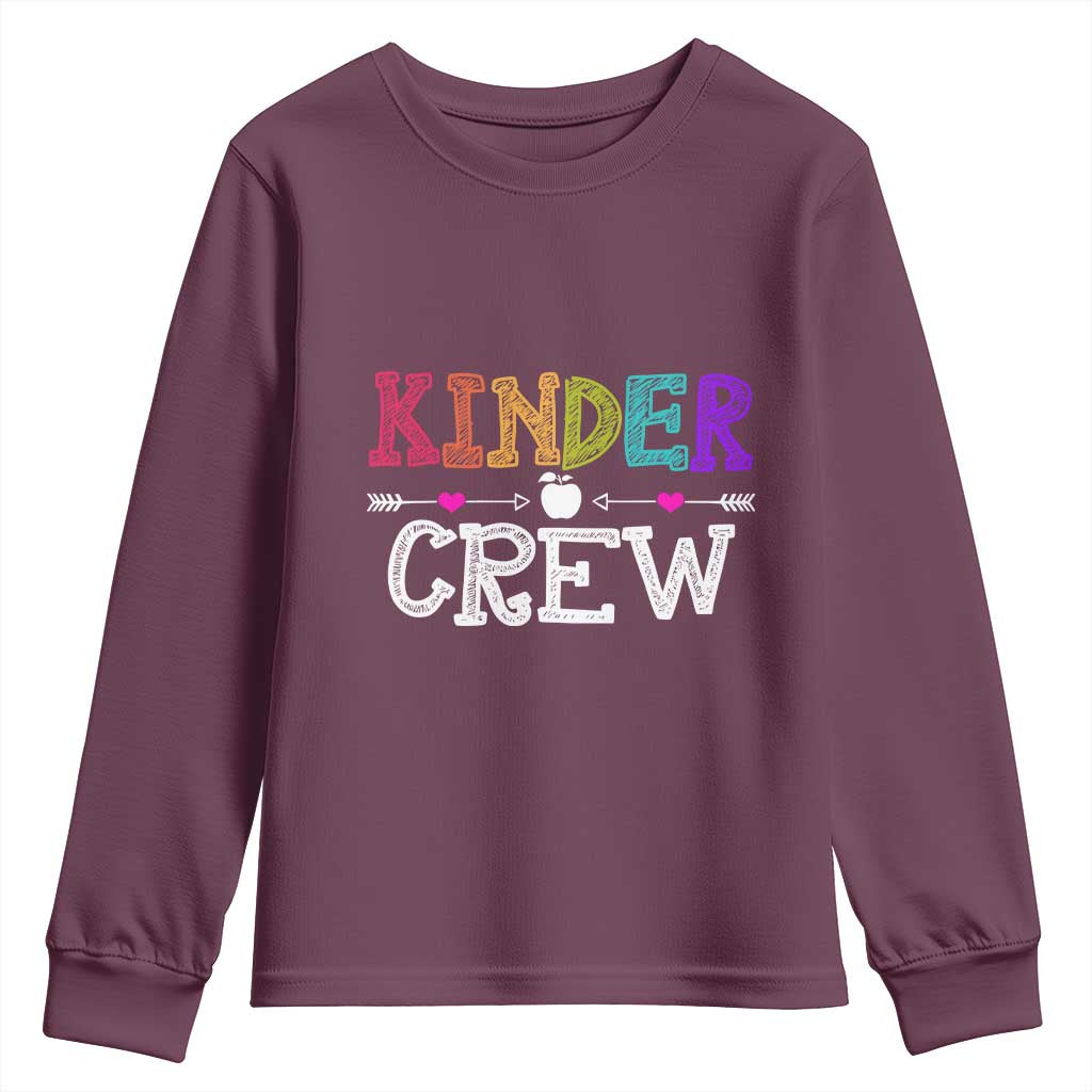 Kinder Crew Funny Kindergarten Youth Sweatshirt Teacher and Student Back to School