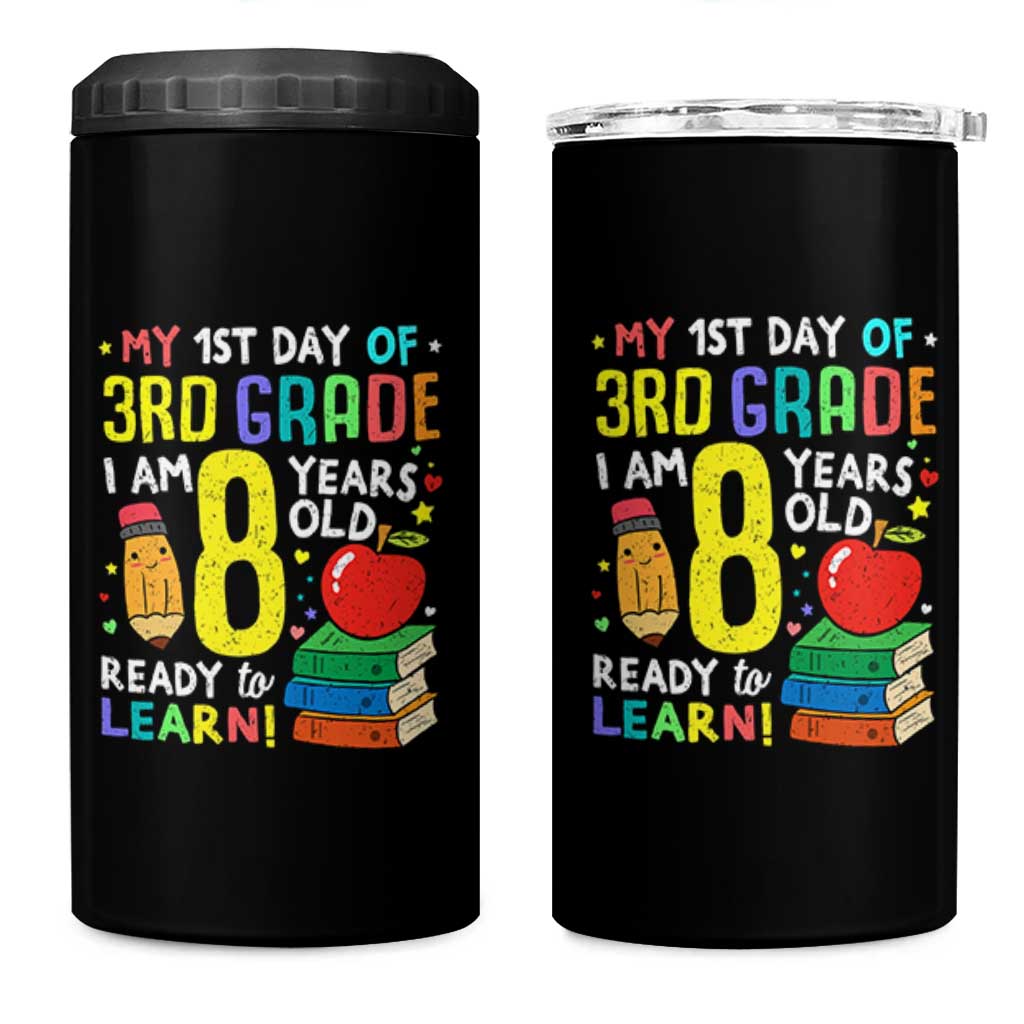 Hello 3rd Grade 4 in 1 Can Cooler Tumbler Boys and Girls First Day Back to School Gift