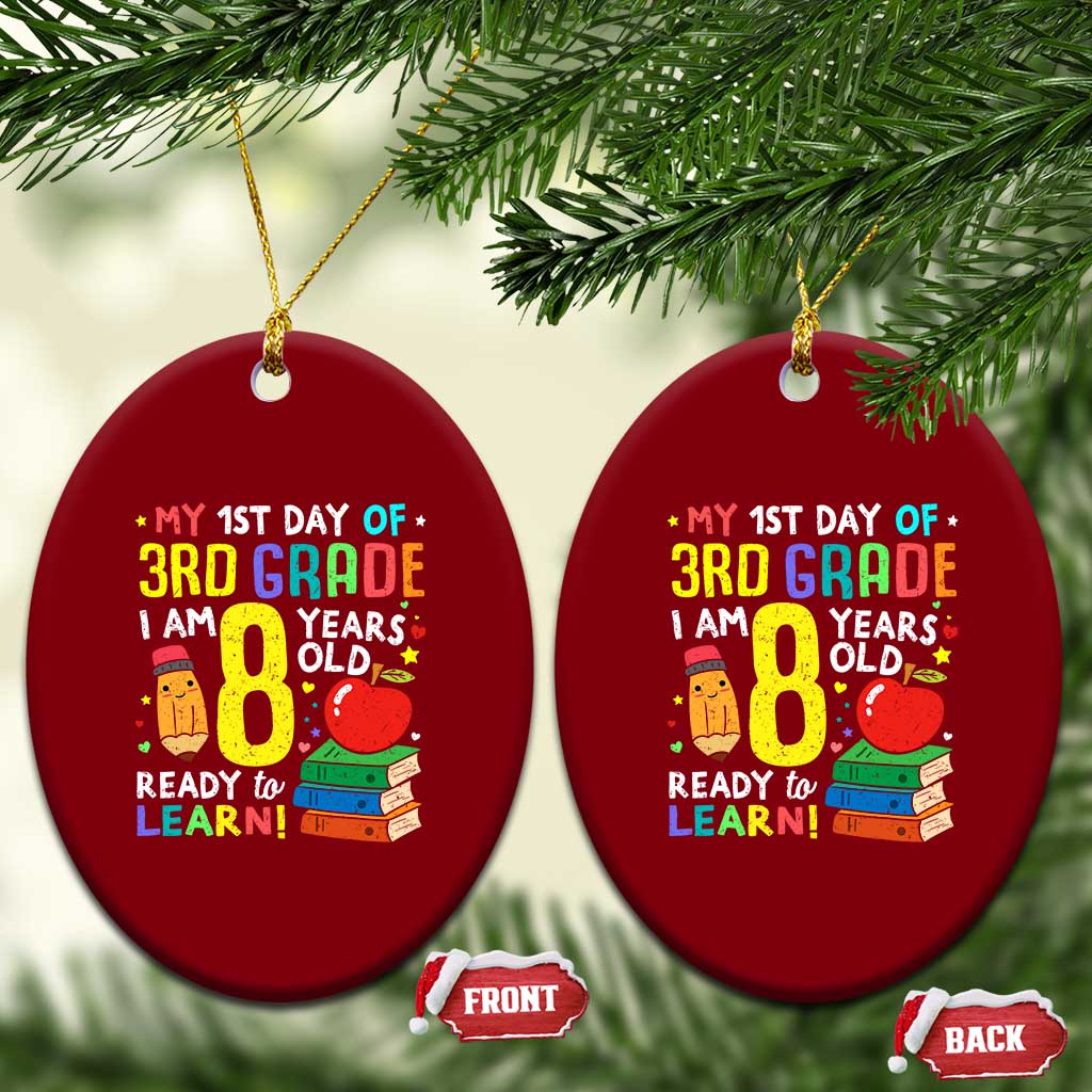 Hello 3rd Grade Ceramic Ornament Boys and Girls First Day Back to School Gift