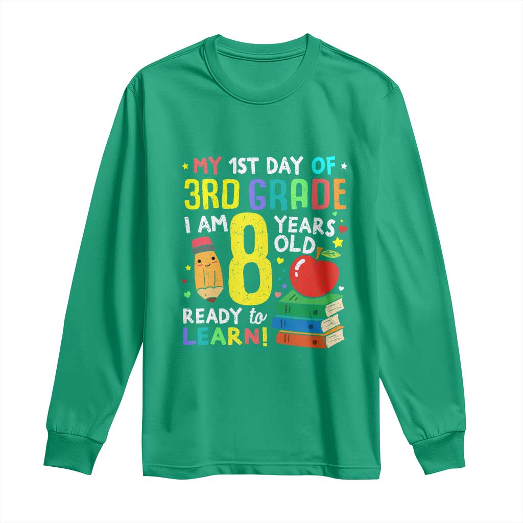 Hello 3rd Grade Long Sleeve Shirt Boys and Girls First Day Back to School Gift
