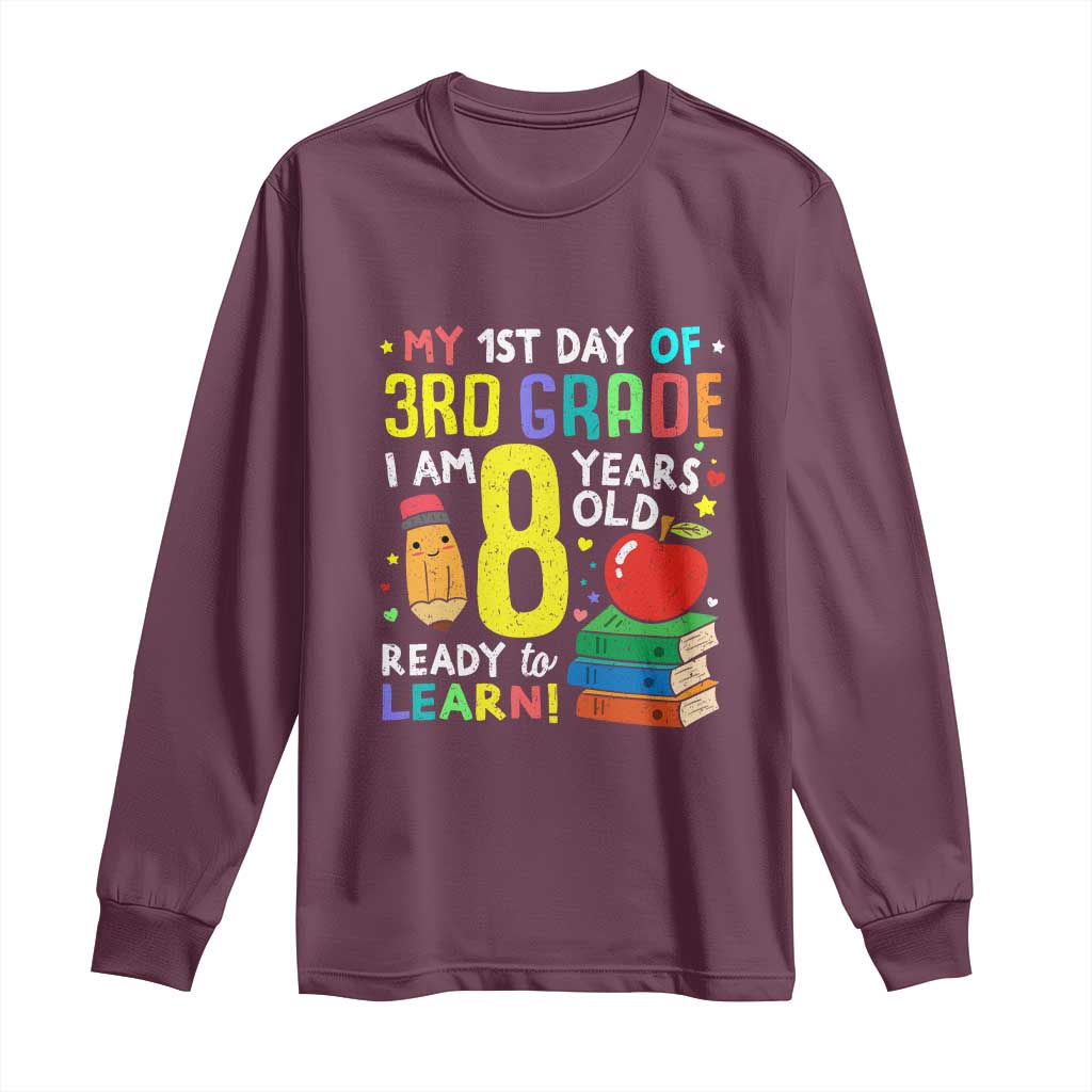 Hello 3rd Grade Long Sleeve Shirt Boys and Girls First Day Back to School Gift