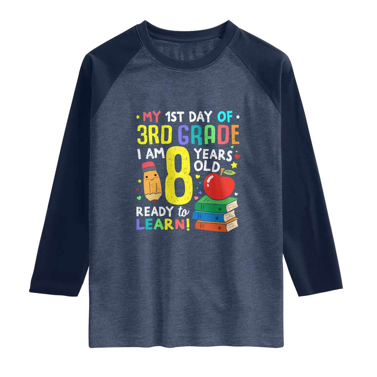 Hello 3rd Grade Raglan Shirt Boys and Girls First Day Back to School Gift