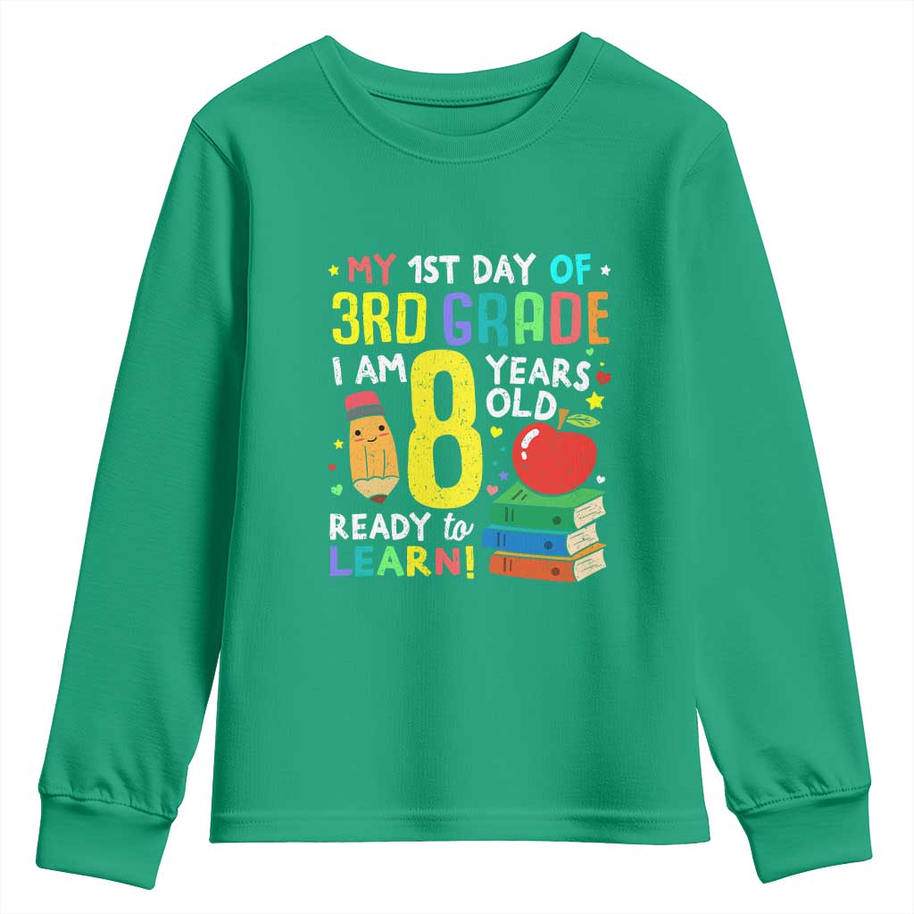 Hello 3rd Grade Youth Sweatshirt Boys and Girls First Day Back to School Gift