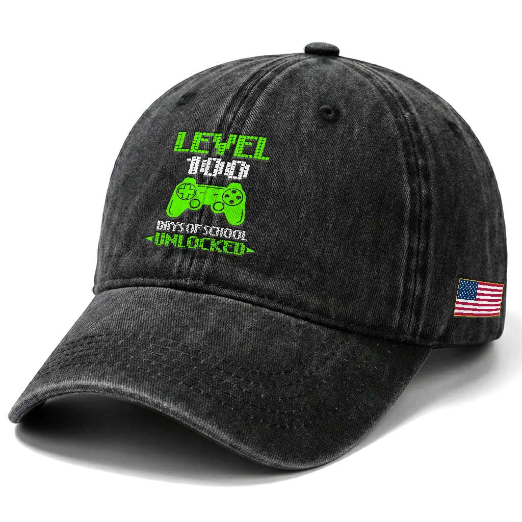 100 Days of School Smarter Washed Cotton Baseball Cap Cool 100th Day Celebration Gift