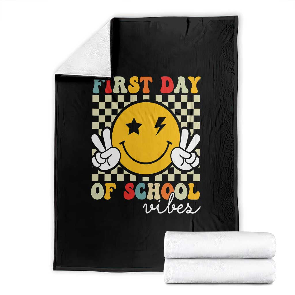 First Day of School Vibes Throw Blanket Aesthetic Back to School Teacher Student