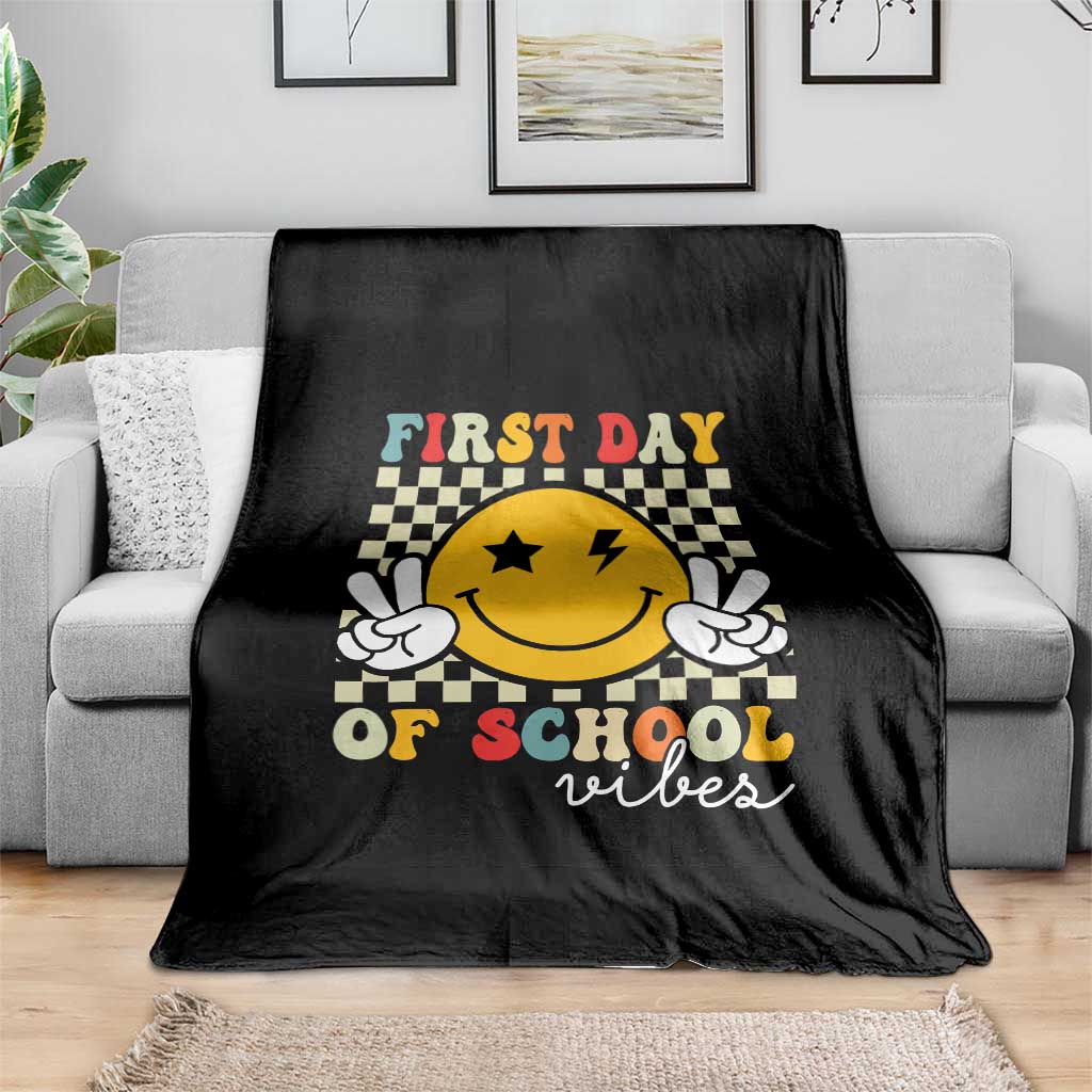 First Day of School Vibes Throw Blanket Aesthetic Back to School Teacher Student