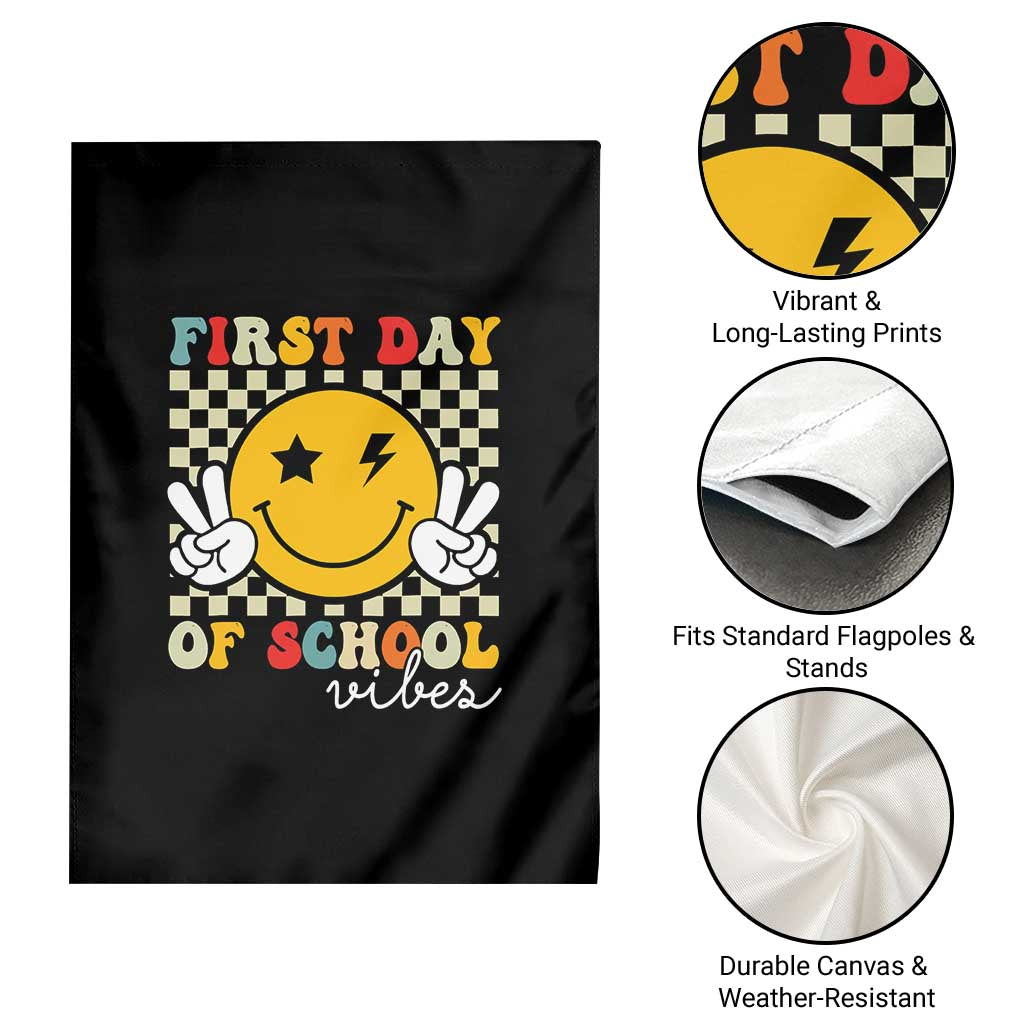 First Day of School Vibes Garden Flag Aesthetic Back to School Teacher Student