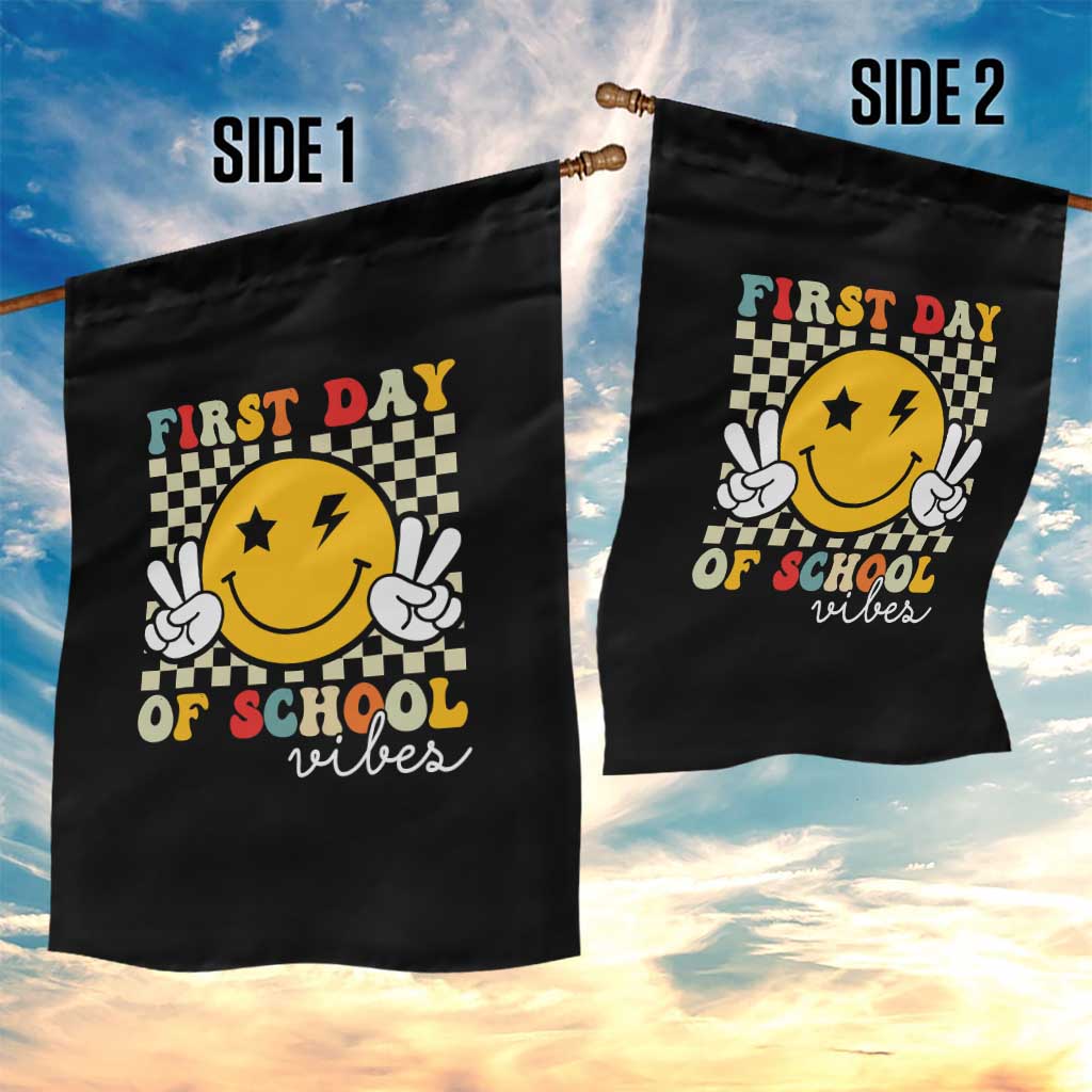 First Day of School Vibes Garden Flag Aesthetic Back to School Teacher Student