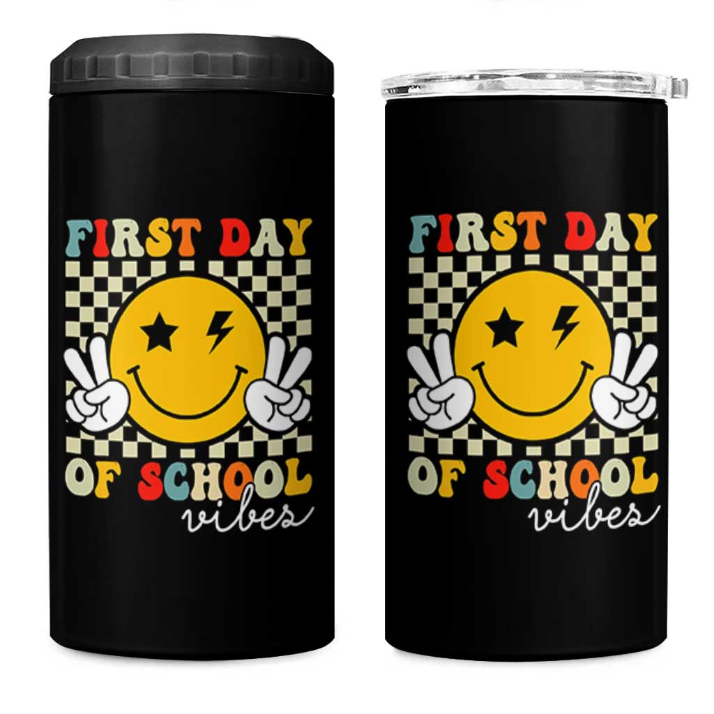 First Day of School Vibes 4 in 1 Can Cooler Tumbler Aesthetic Back to School Teacher Student