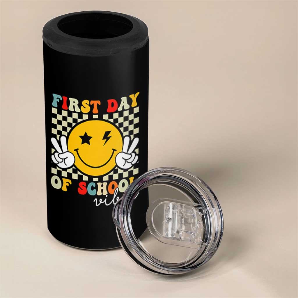 First Day of School Vibes 4 in 1 Can Cooler Tumbler Aesthetic Back to School Teacher Student