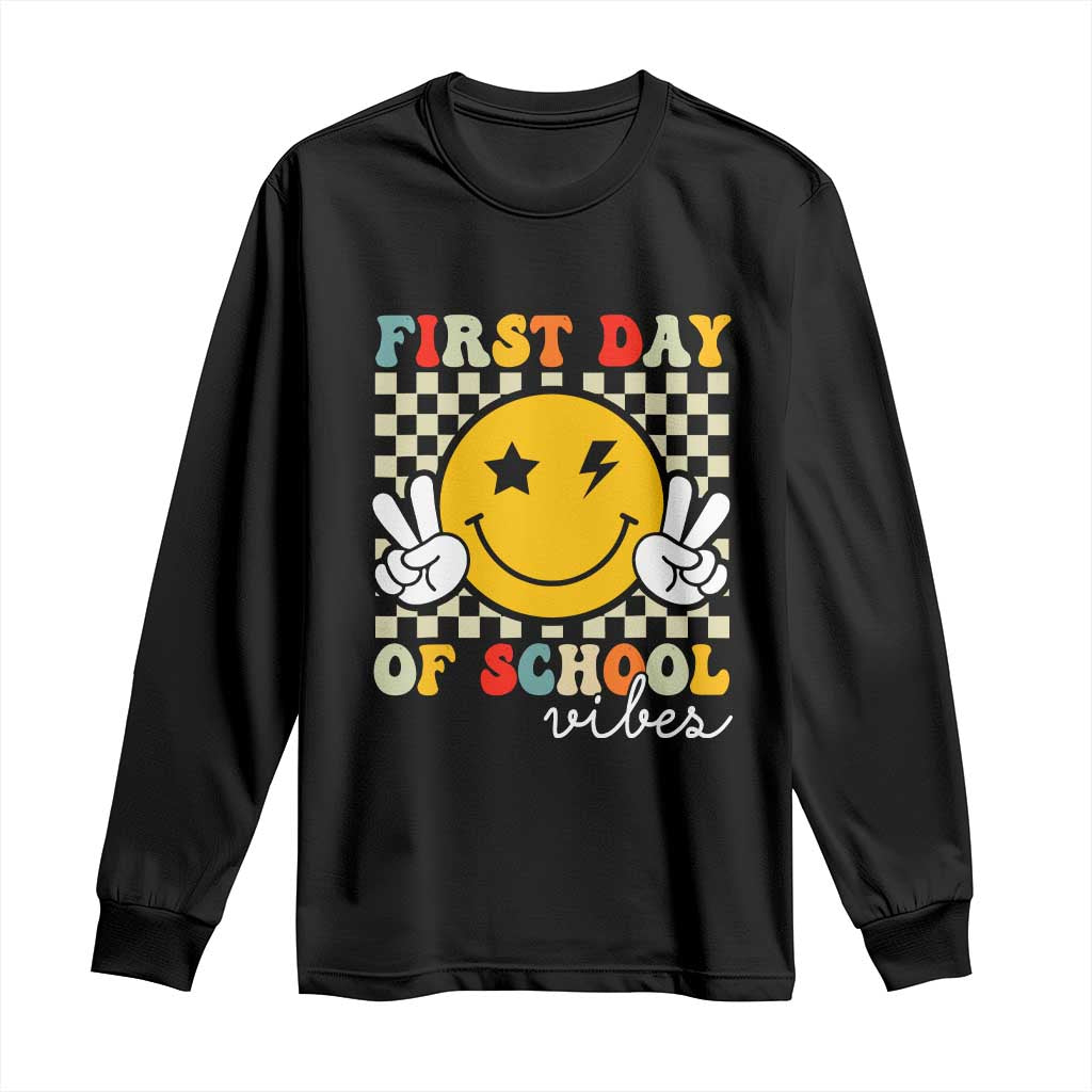 First Day of School Vibes Long Sleeve Shirt Aesthetic Back to School Teacher Student