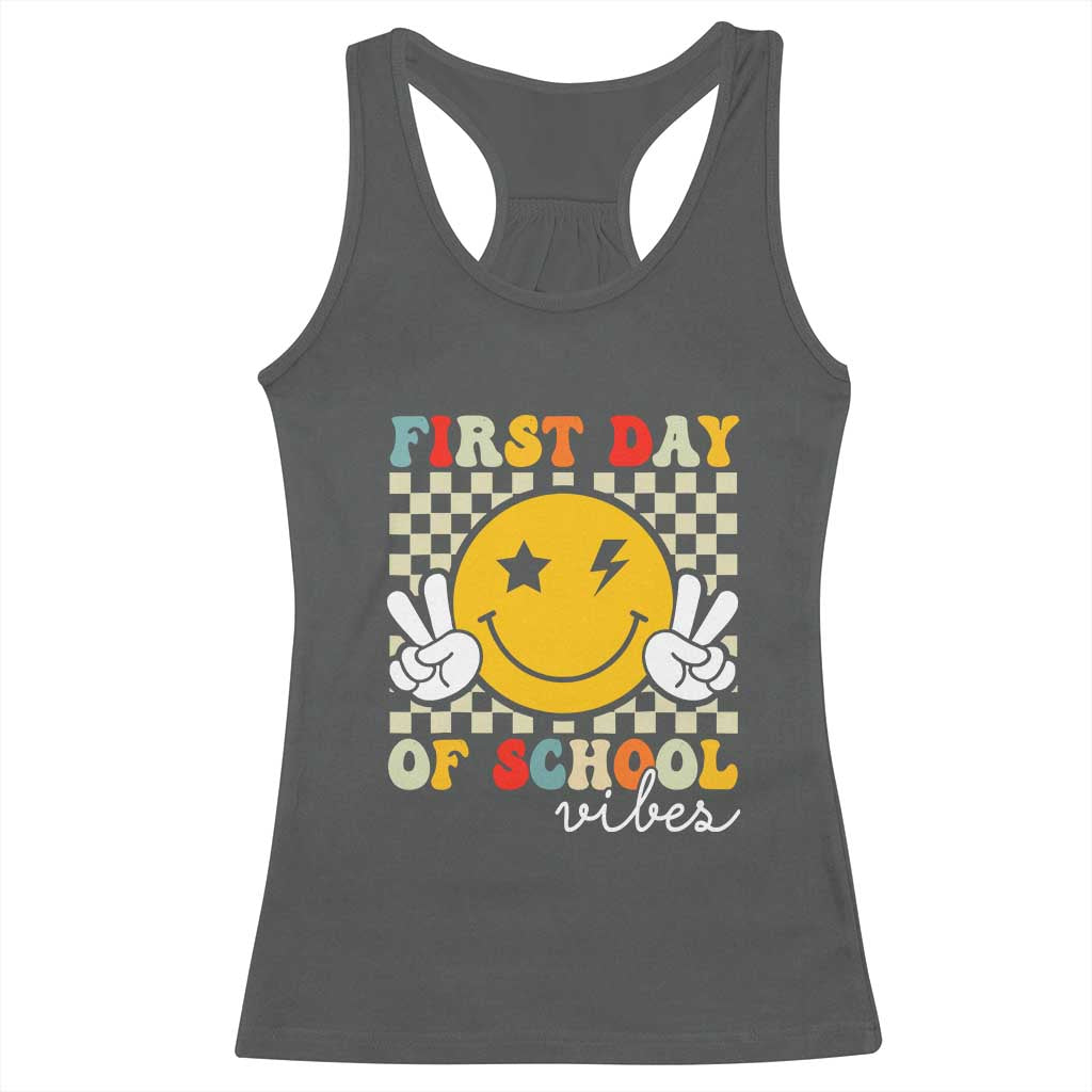 First Day of School Vibes Racerback Tank Top Aesthetic Back to School Teacher Student
