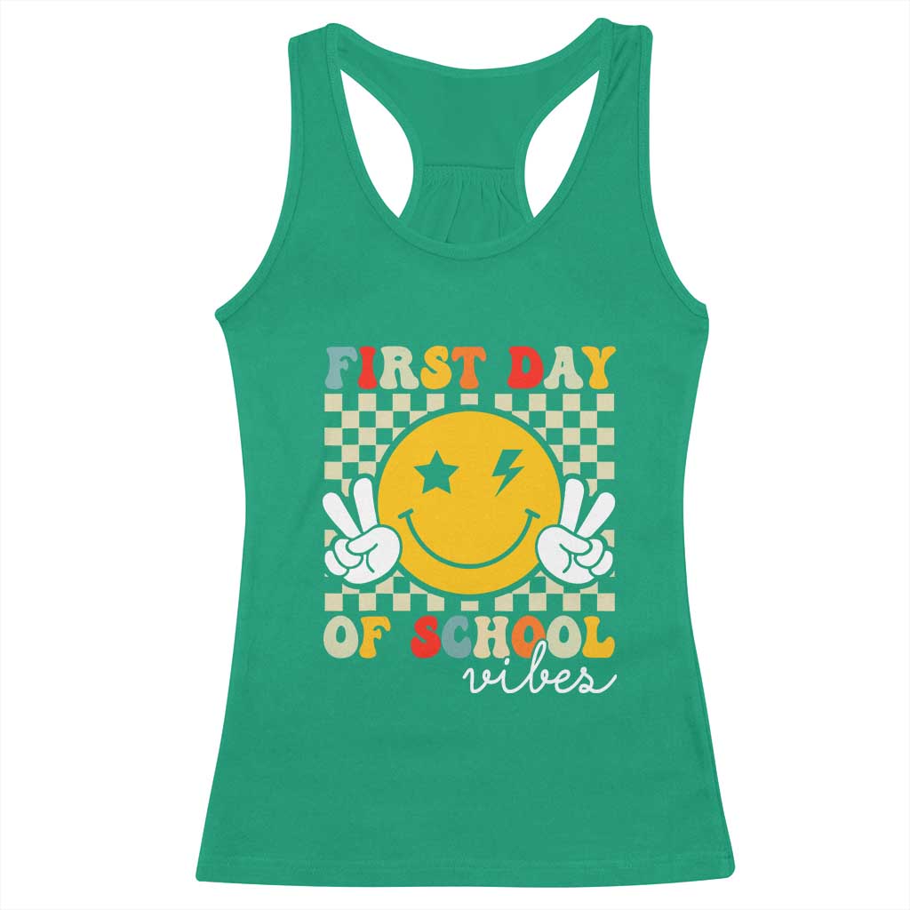 First Day of School Vibes Racerback Tank Top Aesthetic Back to School Teacher Student