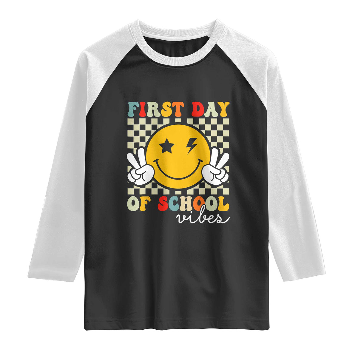 First Day of School Vibes Raglan Shirt Aesthetic Back to School Teacher Student