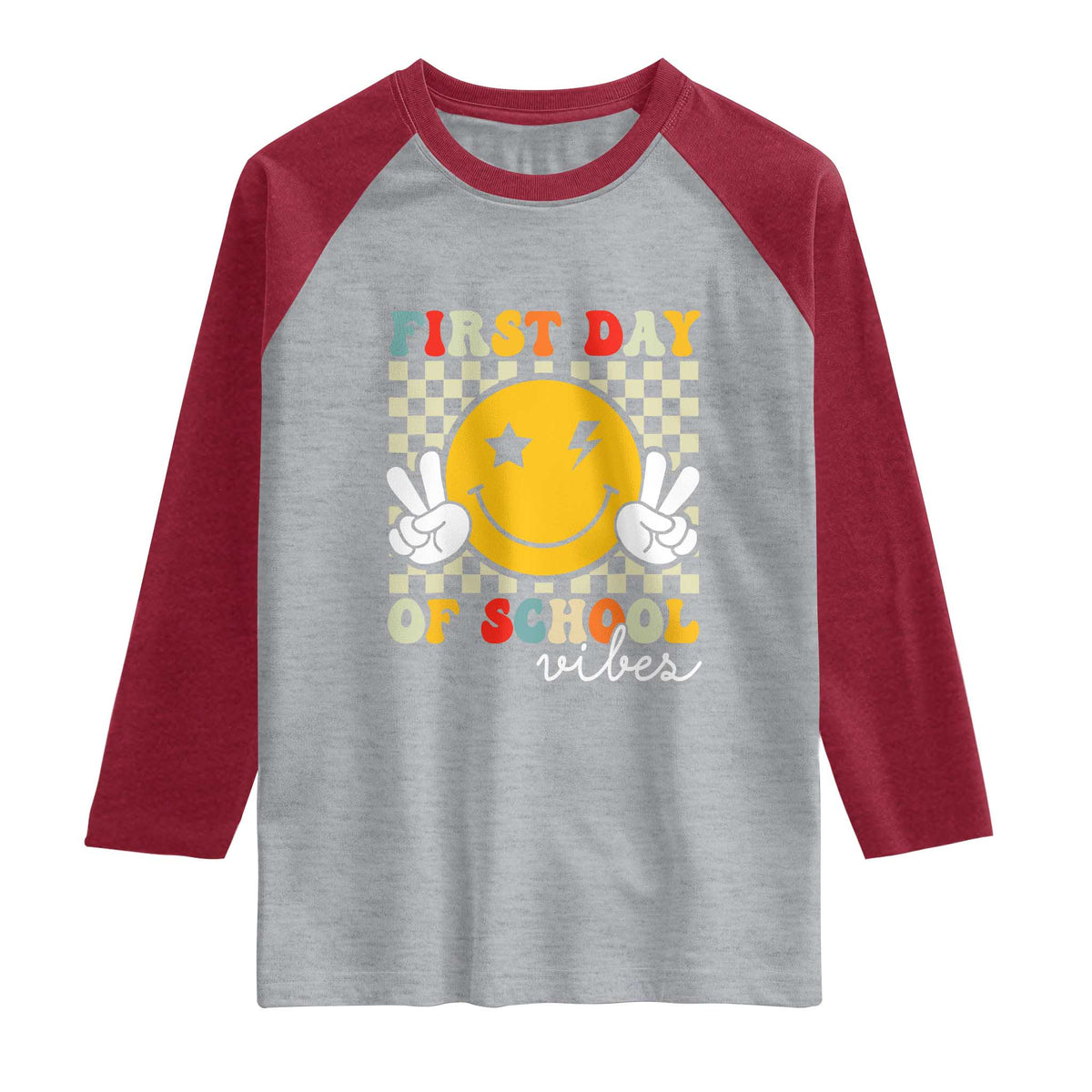 First Day of School Vibes Raglan Shirt Aesthetic Back to School Teacher Student