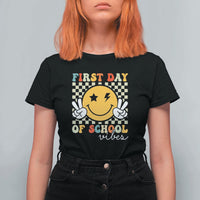 First Day of School Vibes T Shirt For Women Back to School for Teachers and Students