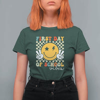 First Day of School Vibes T Shirt For Women Back to School for Teachers and Students