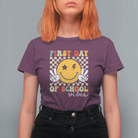 First Day of School Vibes T Shirt For Women Back to School for Teachers and Students