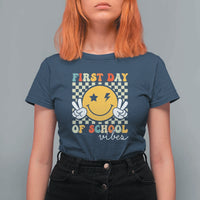 First Day of School Vibes T Shirt For Women Back to School for Teachers and Students