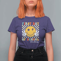 First Day of School Vibes T Shirt For Women Back to School for Teachers and Students