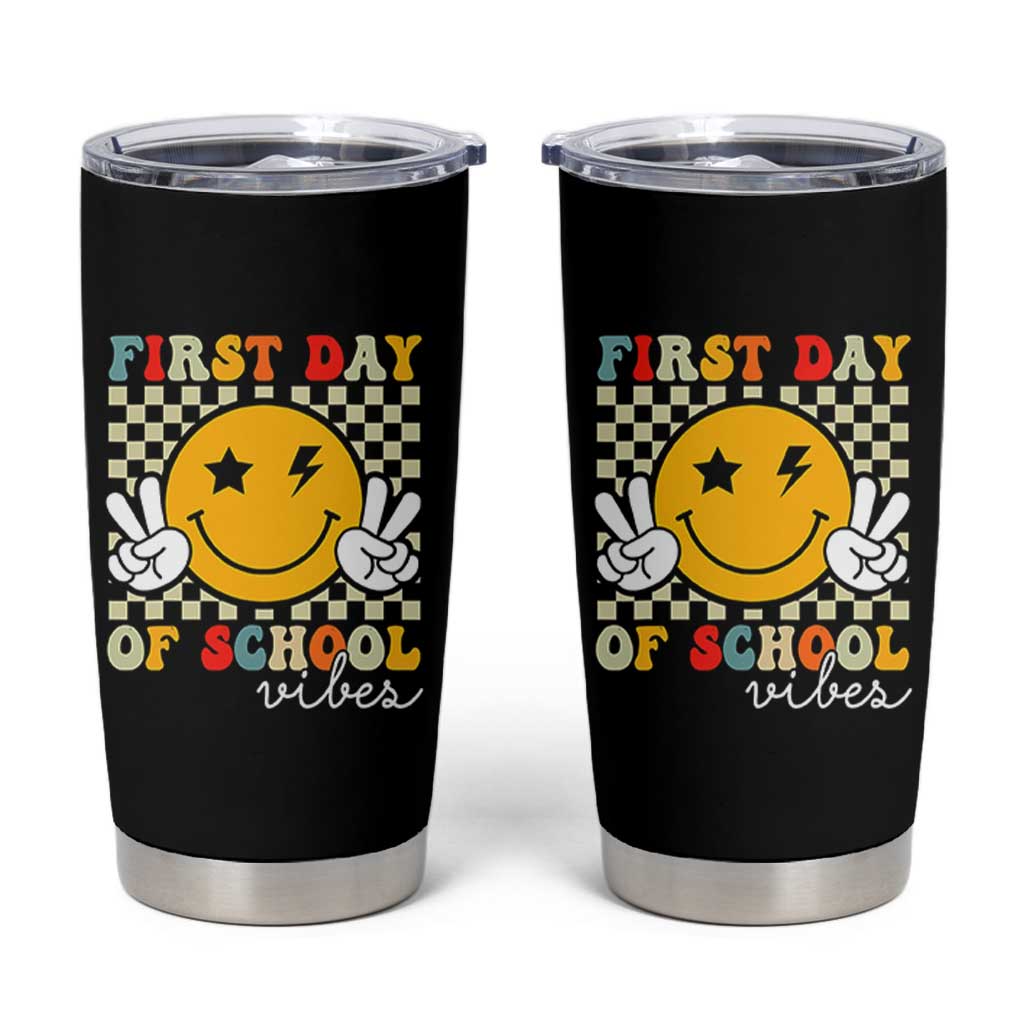 First Day of School Vibes Tumbler Cup Aesthetic Back to School Teacher Student