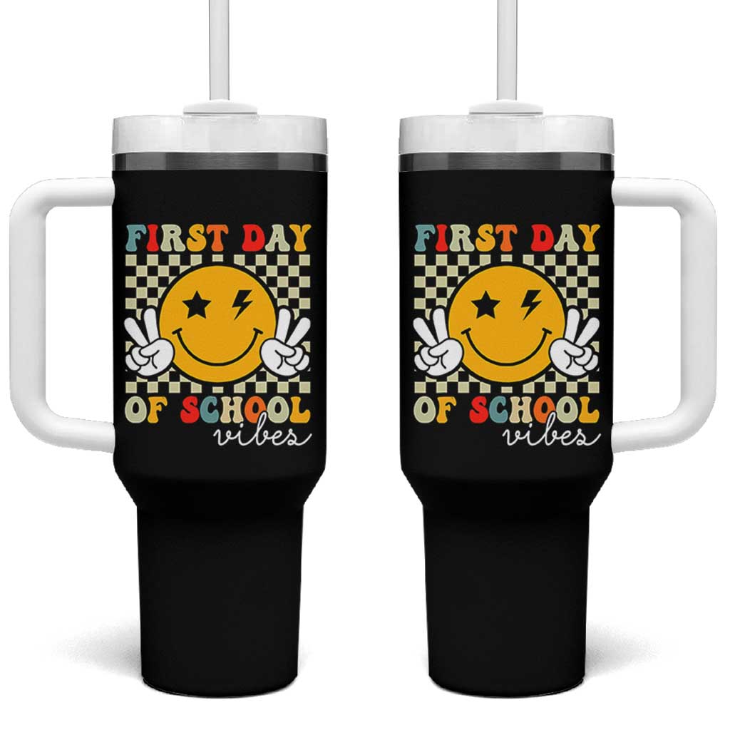 First Day of School Vibes Tumbler With Handle Aesthetic Back to School Teacher Student