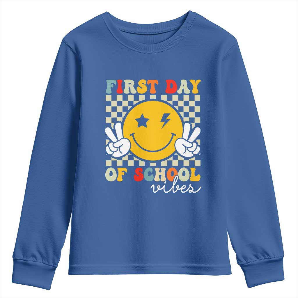 First Day of School Vibes Youth Sweatshirt Aesthetic Back to School Teacher Student