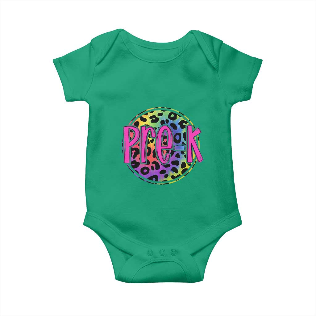Pre-Kindergarten Neon Leopard Effect Printing Baby Onesie Wild About PreK Teacher Student Gift