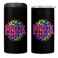 Pre-Kindergarten Neon Leopard Effect Printing 4 in 1 Can Cooler Tumbler Wild About PreK Teacher Student Gift