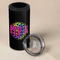 Pre-Kindergarten Neon Leopard Effect Printing 4 in 1 Can Cooler Tumbler Wild About PreK Teacher Student Gift