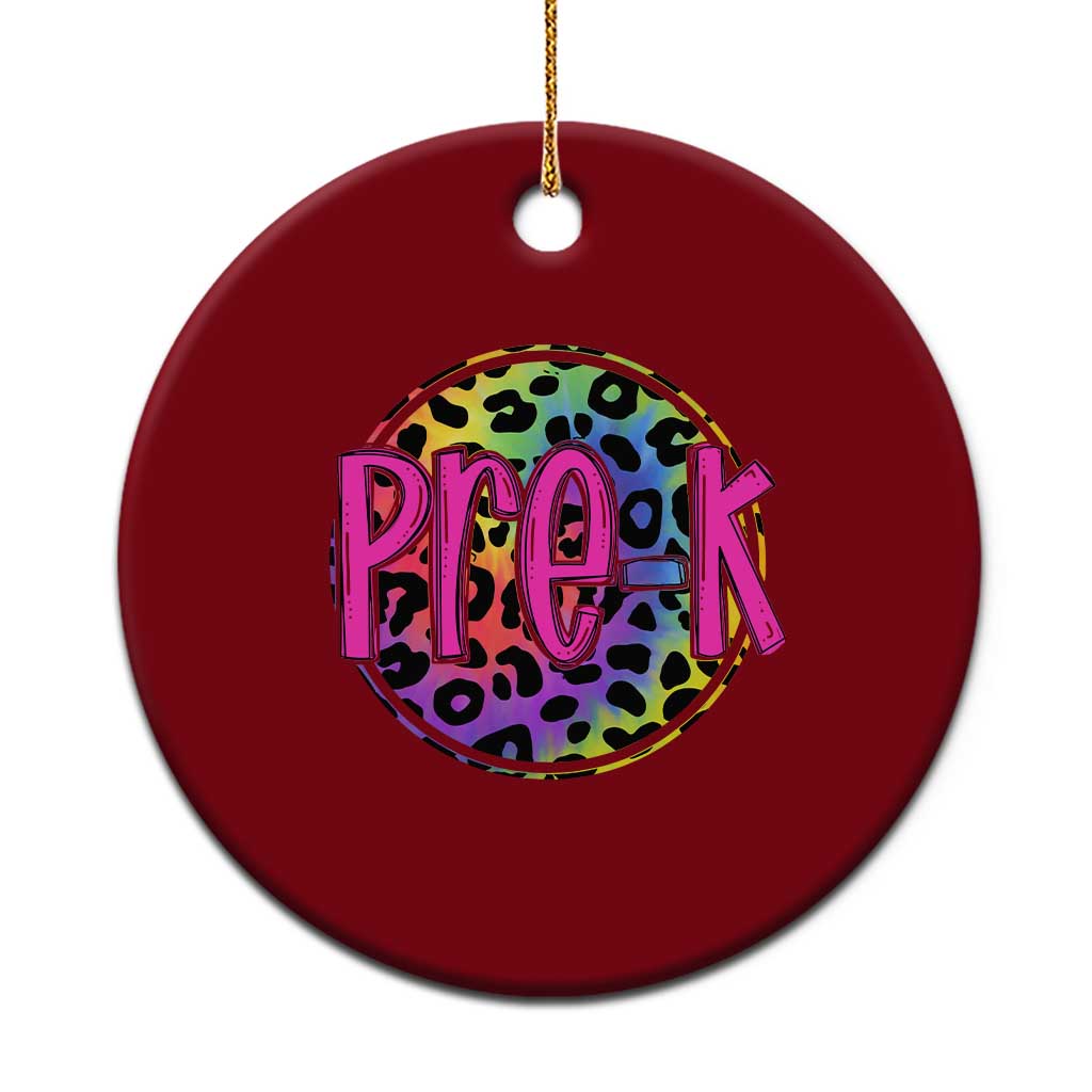 Pre-Kindergarten Neon Leopard Effect Printing Ceramic Ornament Wild About PreK Teacher Student Gift