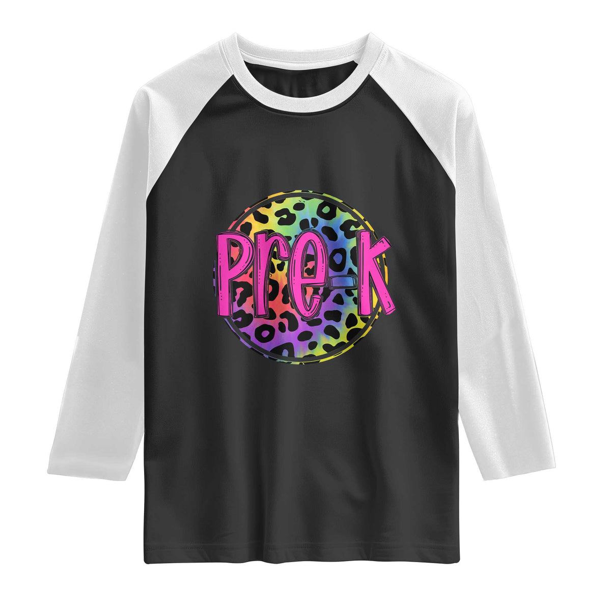 Pre-Kindergarten Neon Leopard Effect Printing Raglan Shirt Wild About PreK Teacher Student Gift