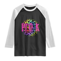 Pre-Kindergarten Neon Leopard Effect Printing Raglan Shirt Wild About PreK Teacher Student Gift