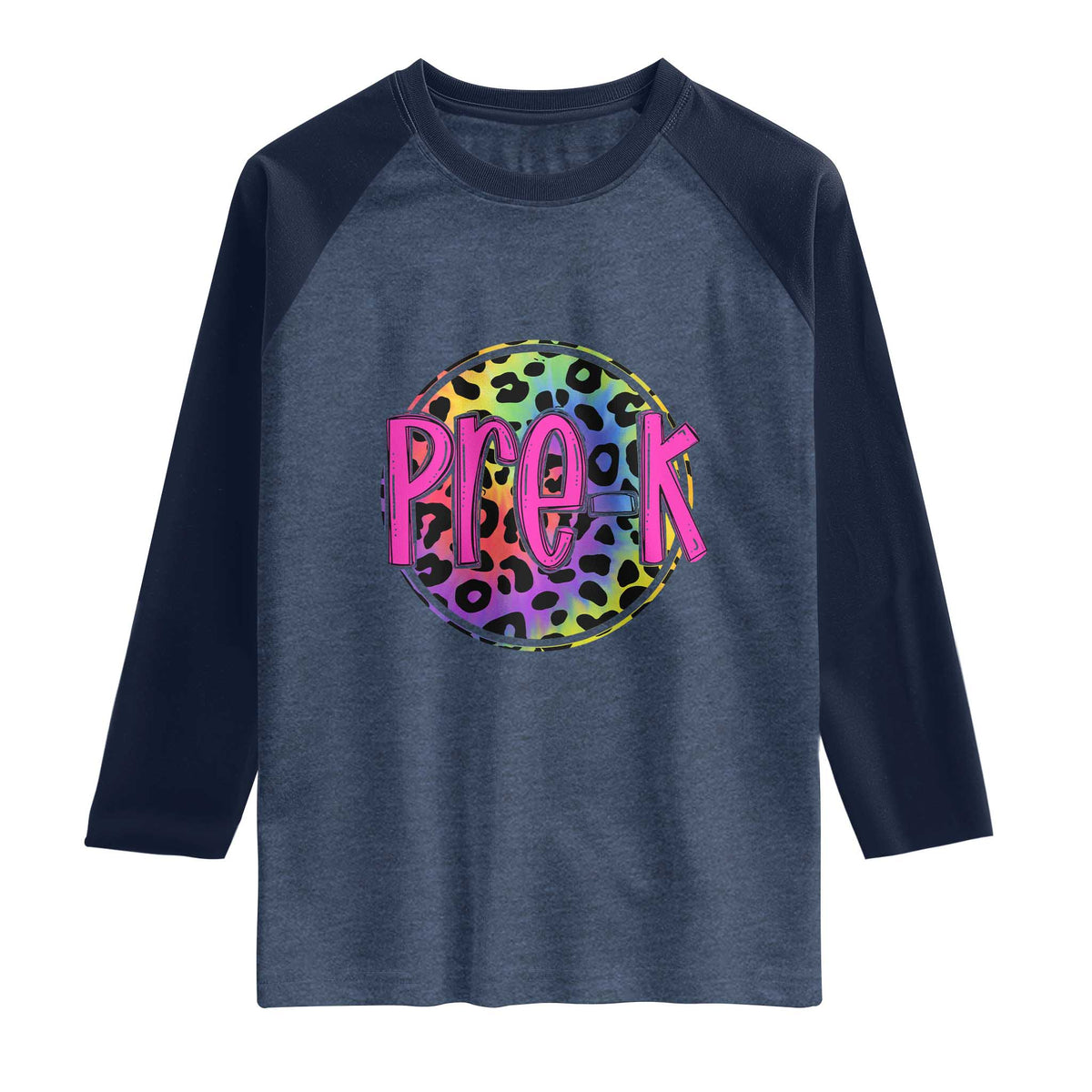 Pre-Kindergarten Neon Leopard Effect Printing Raglan Shirt Wild About PreK Teacher Student Gift