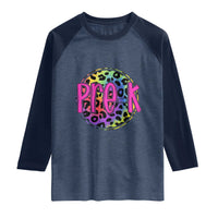 Pre-Kindergarten Neon Leopard Effect Printing Raglan Shirt Wild About PreK Teacher Student Gift