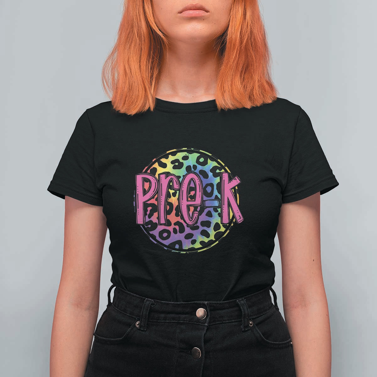 Pre-Kindergarten Neon Leopard T Shirt For Women PreK Teacher 1st Day of School