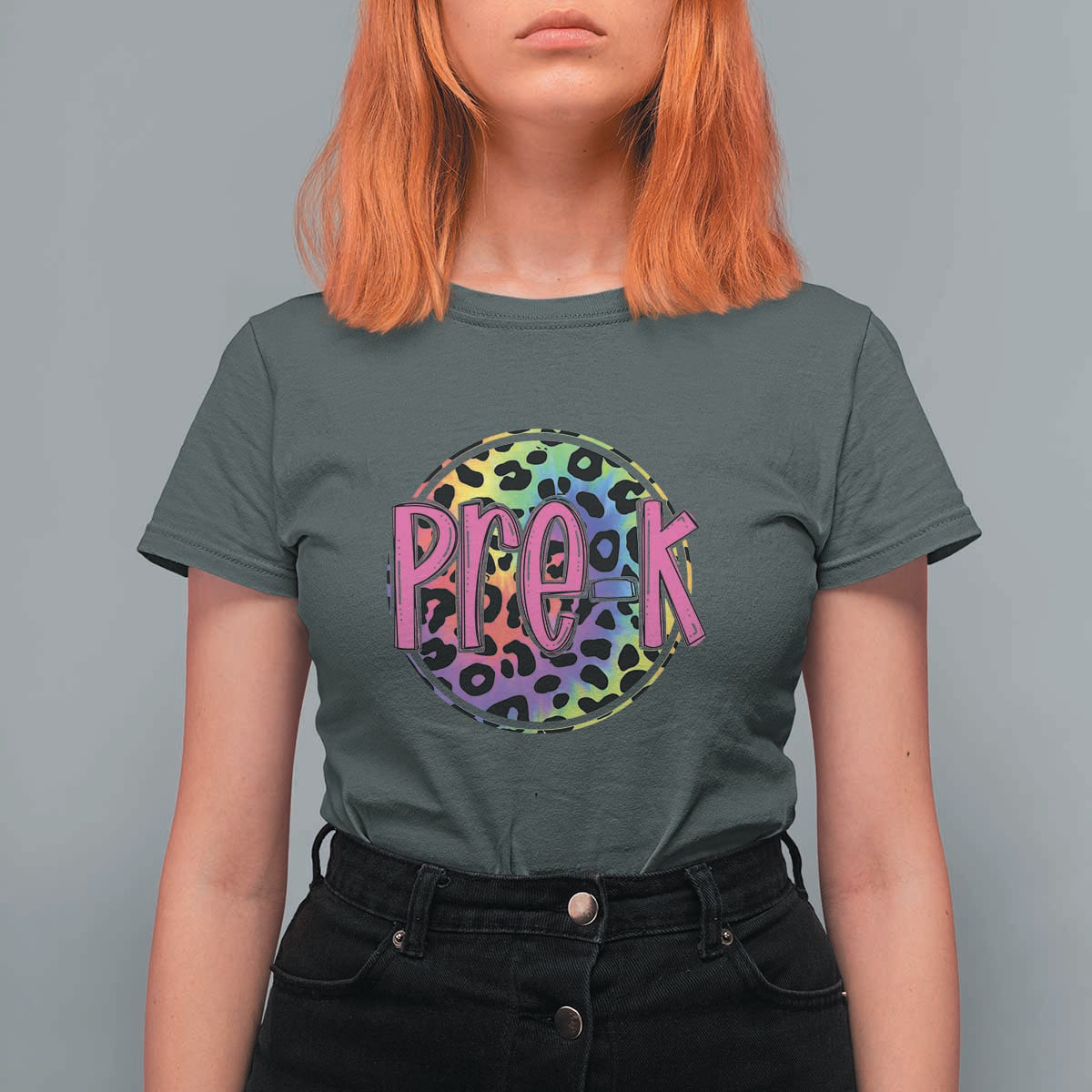Pre-Kindergarten Neon Leopard T Shirt For Women PreK Teacher 1st Day of School