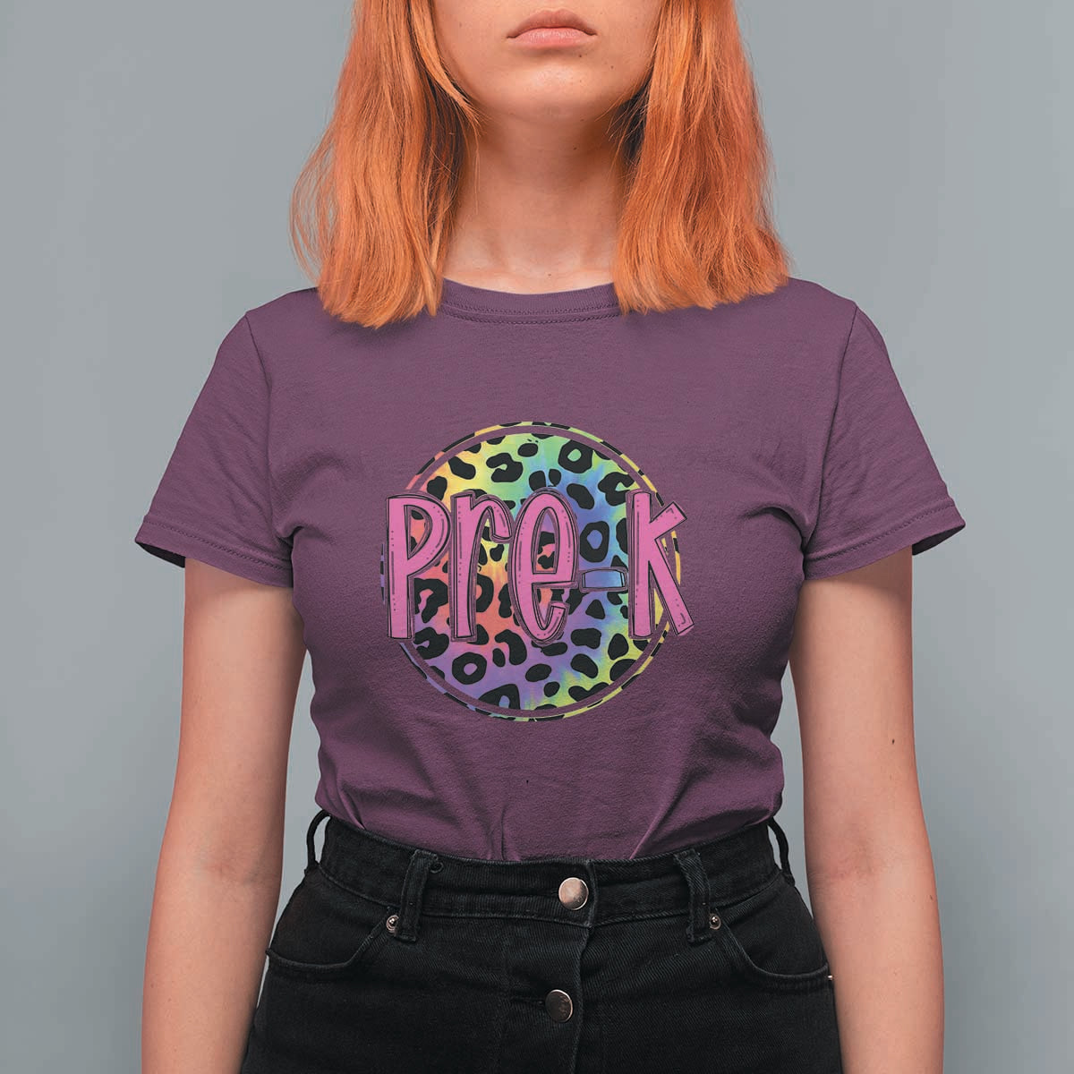 Pre-Kindergarten Neon Leopard T Shirt For Women PreK Teacher 1st Day of School