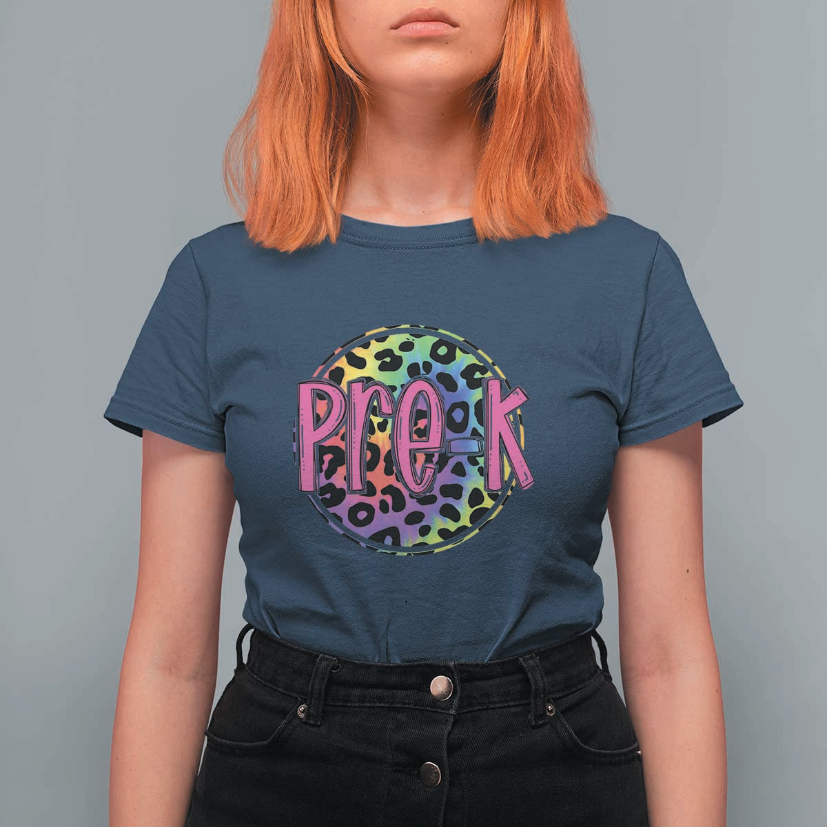 Pre-Kindergarten Neon Leopard T Shirt For Women PreK Teacher 1st Day of School