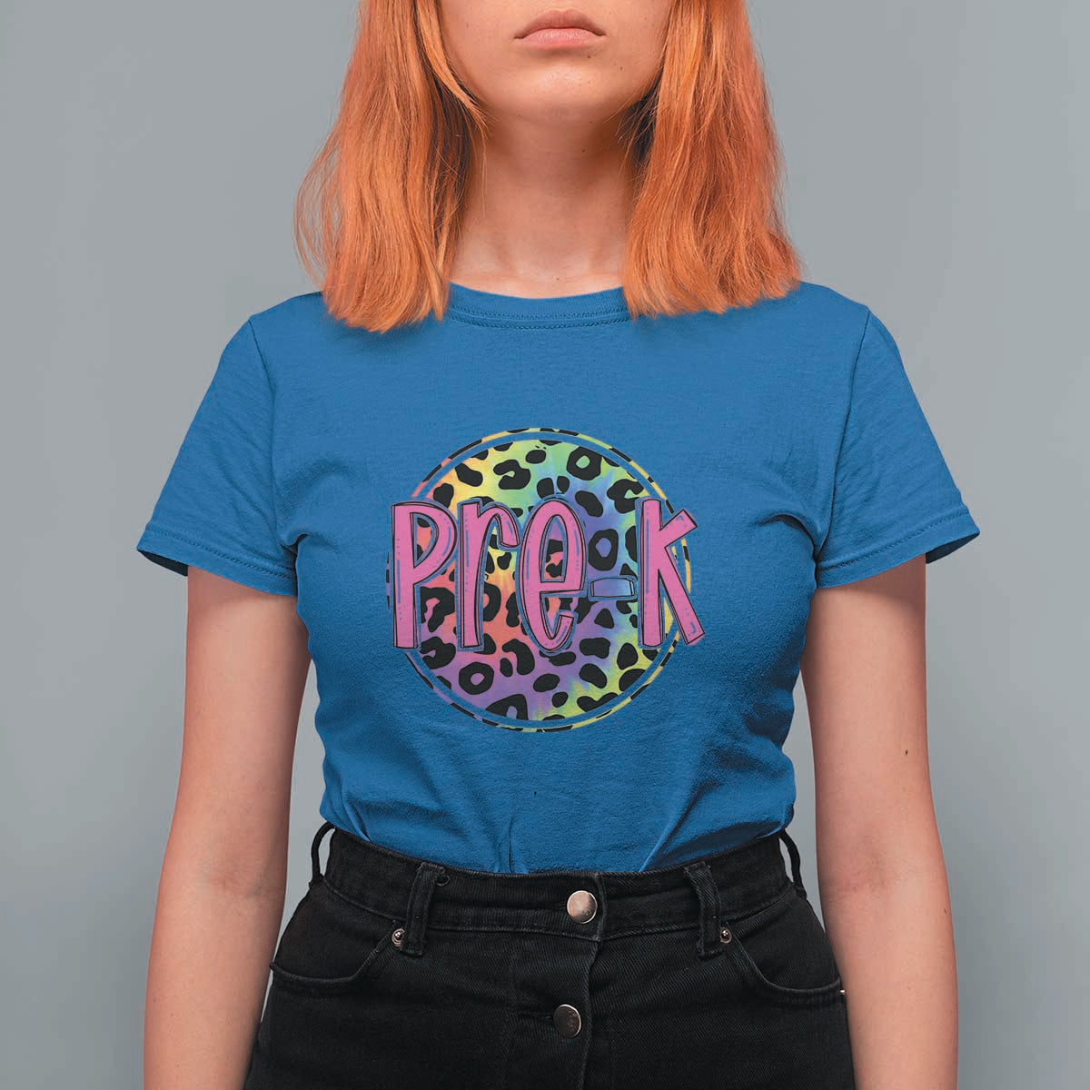 Pre-Kindergarten Neon Leopard T Shirt For Women PreK Teacher 1st Day of School
