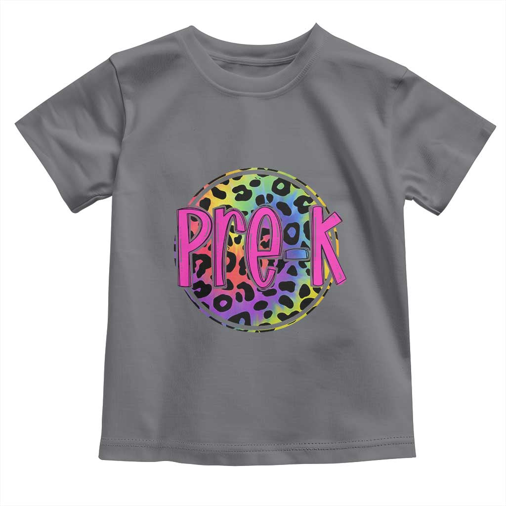 Pre-Kindergarten Neon Leopard Effect Printing Toddler T Shirt Wild About PreK Teacher Student Gift