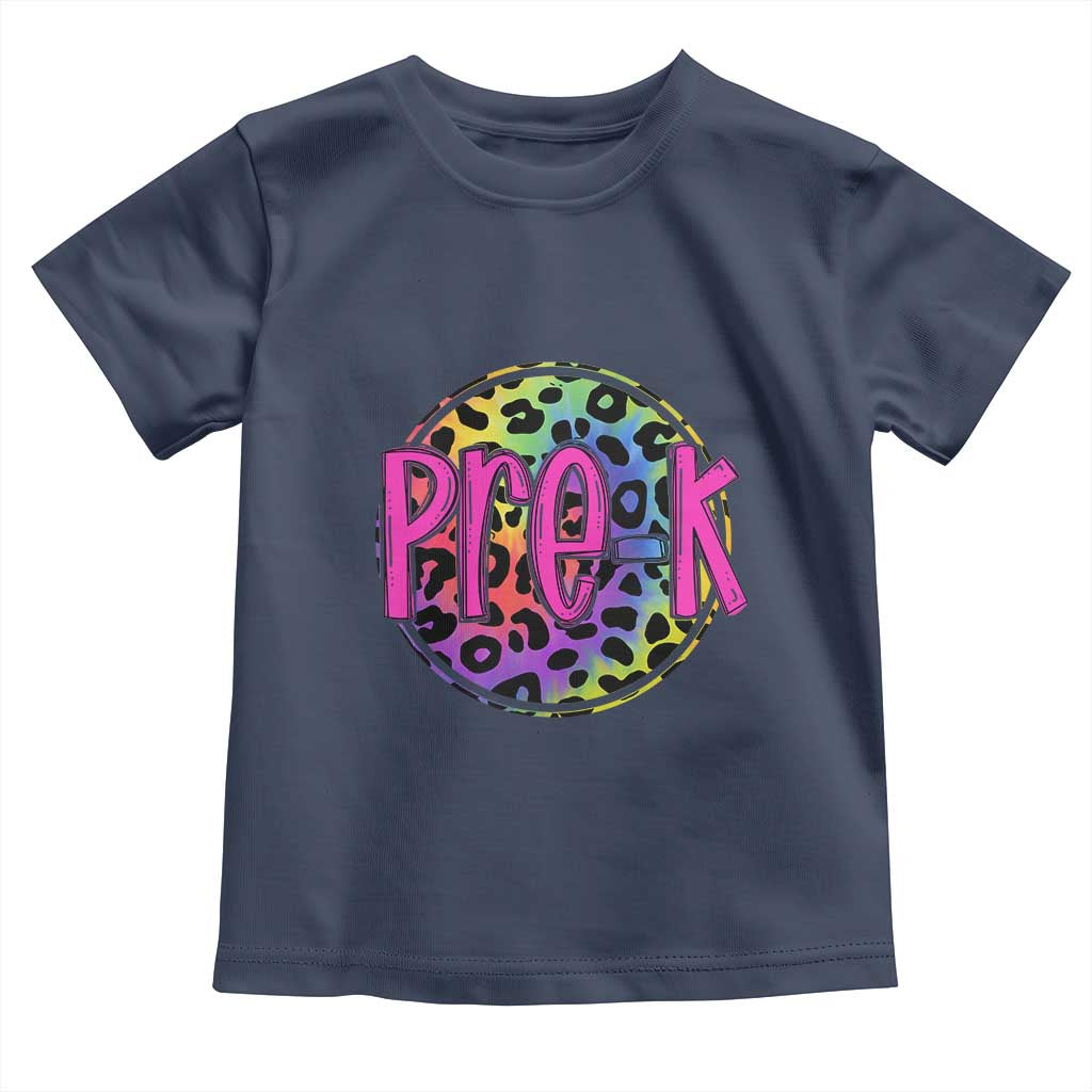 Pre-Kindergarten Neon Leopard Effect Printing Toddler T Shirt Wild About PreK Teacher Student Gift
