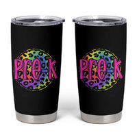 Pre-Kindergarten Neon Leopard Effect Printing Tumbler Cup Wild About PreK Teacher Student Gift