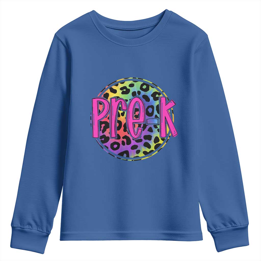 Pre-Kindergarten Neon Leopard Effect Printing Youth Sweatshirt Wild About PreK Teacher Student Gift